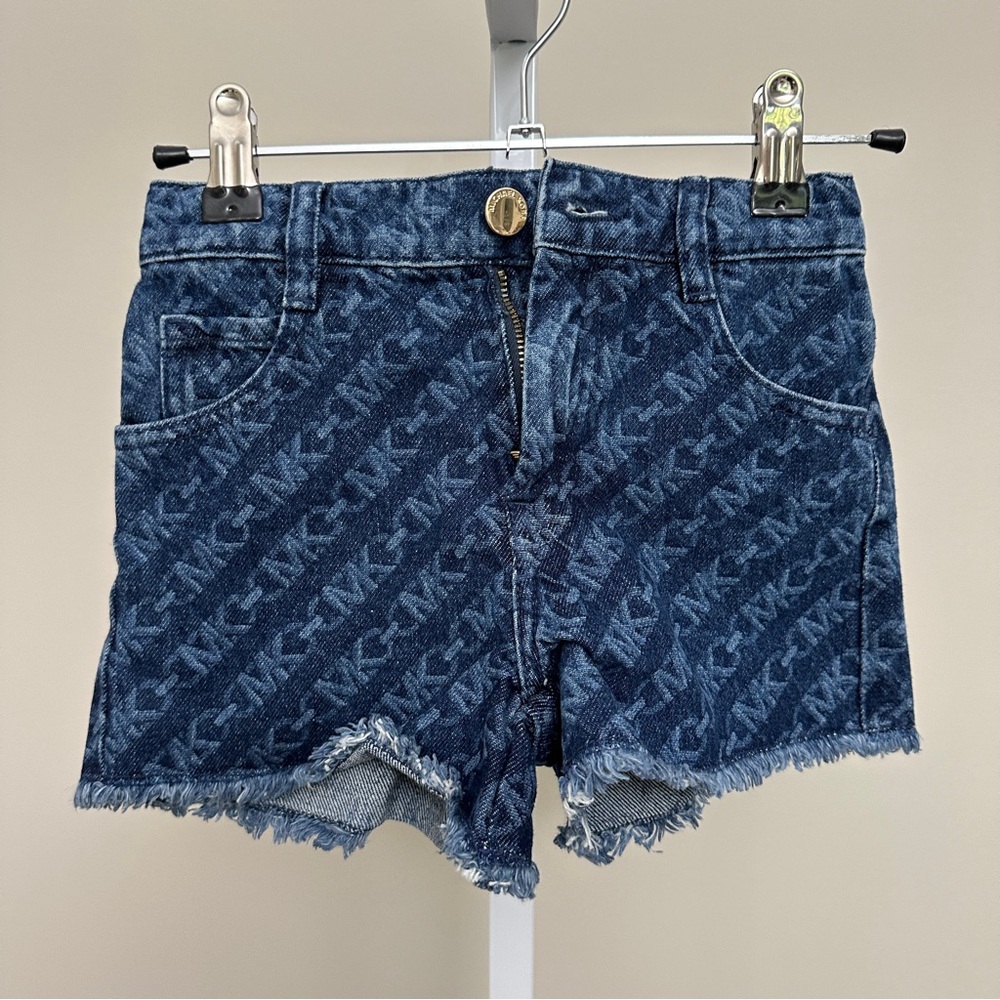 Michael Kors Empire Logo Print Denim Short size 10 - Picture 4 of 5
